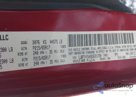 2008 Jeep Compass Sport from USA, damaged, VIN 1J8FF47WX8D631720